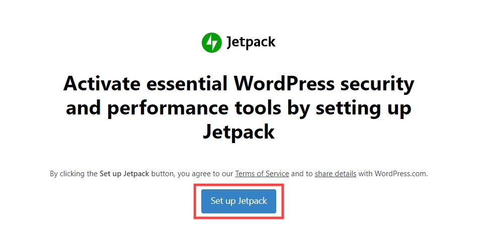 Setting-up Jetpack account