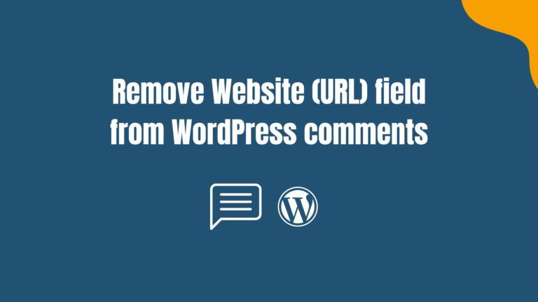 Remove website field from WordPress Comments